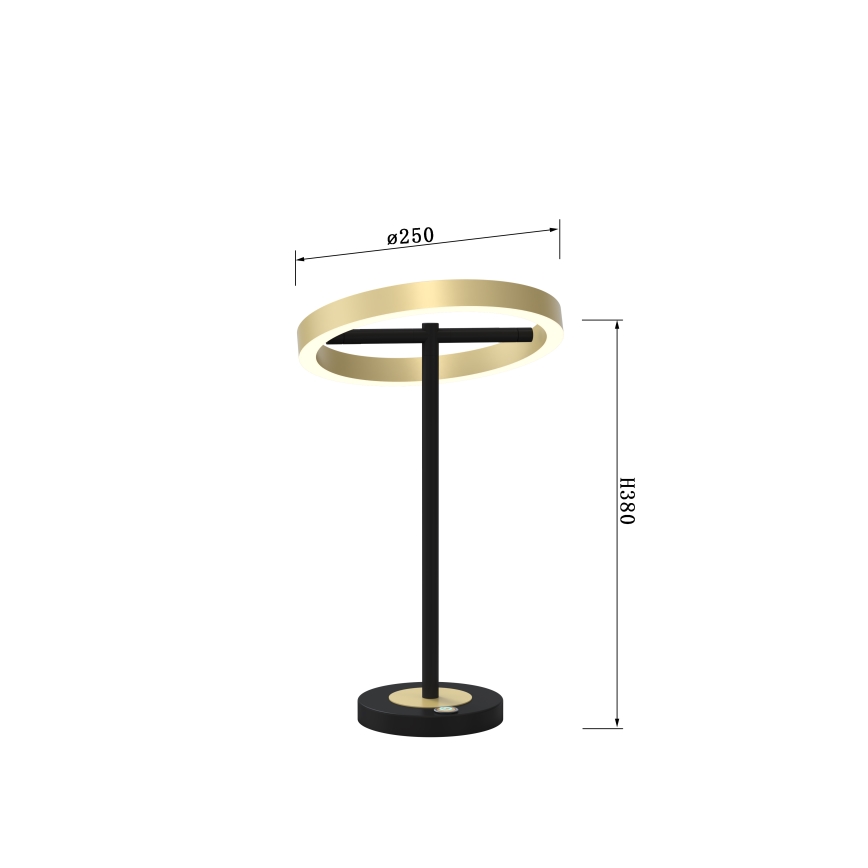 Wofi 8016-104 - LED Himmennettävä kosketuspöytävalaisin BREST LED/10,5W/230V musta/kulta