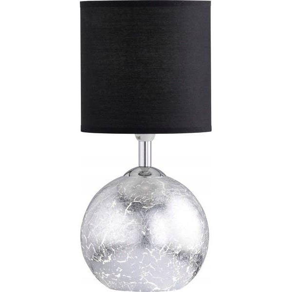 Wofi 8149.02.70.6010 - Pöytävalaisin CARMEN 1xE14/40W/230V musta/hopea