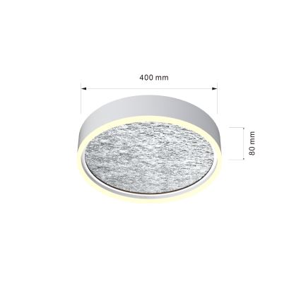Wofi 9002-103M - Himmennettävä LED-kattovalaisin BORDEAUX LED/37W/230V hopea