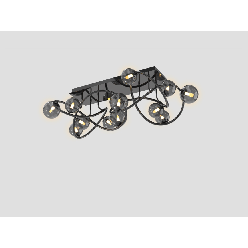 Wofi 9014-1205 - Kiinteä LED-kattokruunu NANCY 12xG9/3,5W/230V musta/kiiltävä kromi