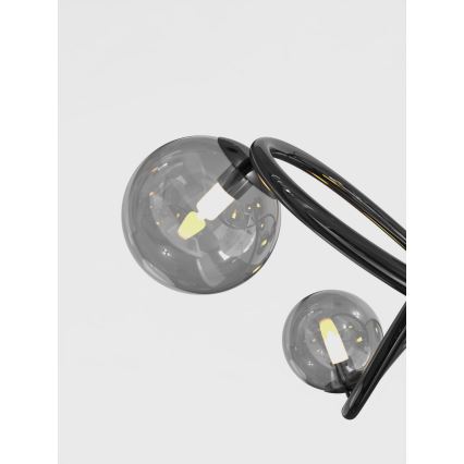 Wofi 9014-1205 - Kiinteä LED-kattokruunu NANCY 12xG9/3,5W/230V musta/kiiltävä kromi
