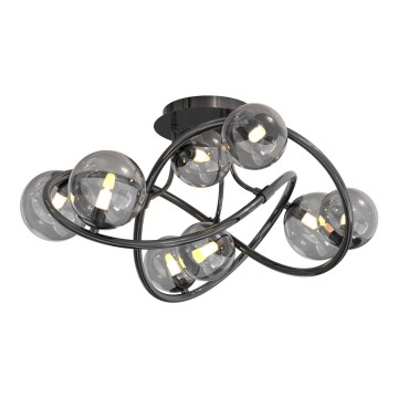 Wofi 9014-805 - Kiinteä LED-kattokruunu NANCY 8xG9/3,5W/230V musta/kiiltävä kromi
