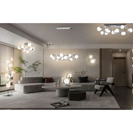 Wofi 9014-807 - Kiinteä LED-kattokruunu NANCY 8xG9/3,5W/230V kiiltävä kromi