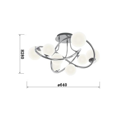 Wofi 9014-807 - Kiinteä LED-kattokruunu NANCY 8xG9/3,5W/230V kiiltävä kromi