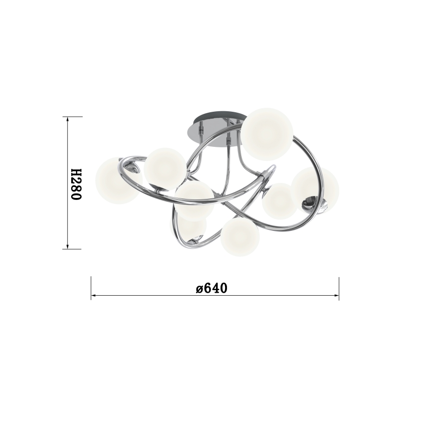 Wofi 9014-807 - Kiinteä LED-kattokruunu NANCY 8xG9/3,5W/230V kiiltävä kromi