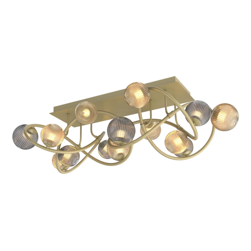 Wofi 9015-1204 - Kiinteä LED-kattokruunu METZ 12xG9/3,5W/230V kulta/harmaa