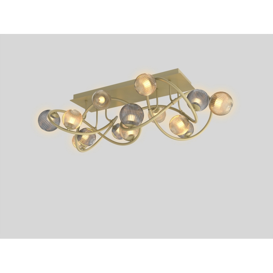 Wofi 9015-1204 - Kiinteä LED-kattokruunu METZ 12xG9/3,5W/230V kulta/harmaa