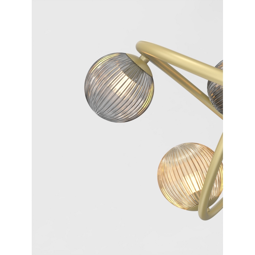 Wofi 9015-1204 - Kiinteä LED-kattokruunu METZ 12xG9/3,5W/230V kulta/harmaa