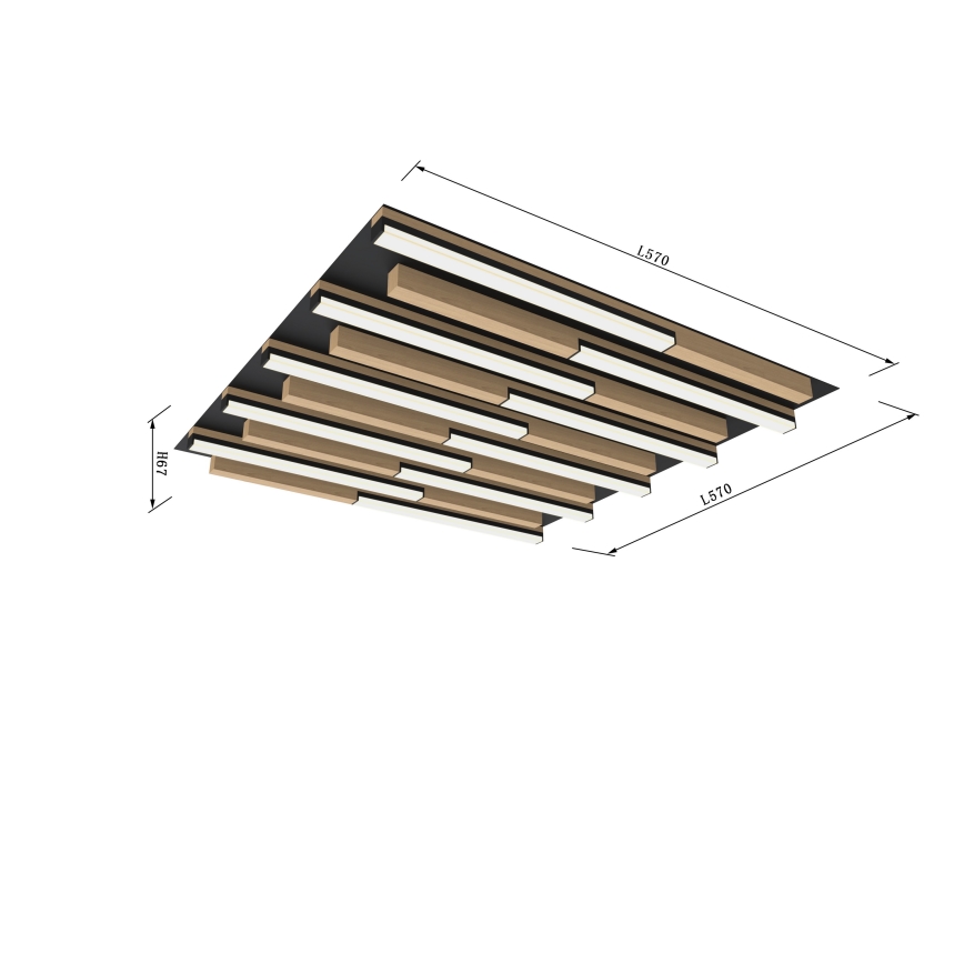 Wofi 9031-1006 - Himmennettävä LED-kattovalaisin PALERMO LED/40W/230V kumipuu