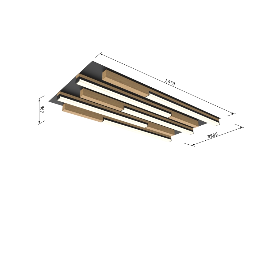 Wofi 9031-506S  - Himmennettävä LED-kattovalaisin PALERMO LED/34W/230V kumipuu