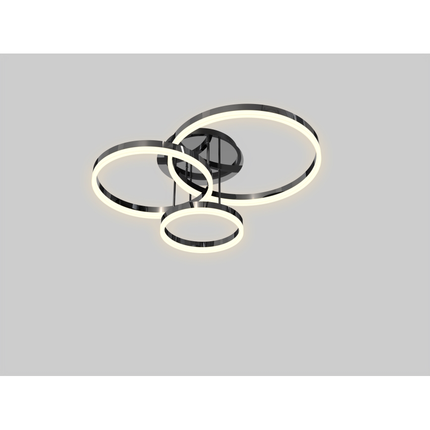 Wofi 9049-405 - LED-himmennyskattokruunu PERPIGNAN LED/51W/230V musta/kiiltävä kromi