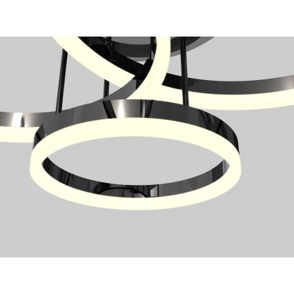 Wofi 9049-405 - LED-himmennyskattokruunu PERPIGNAN LED/51W/230V musta/kiiltävä kromi
