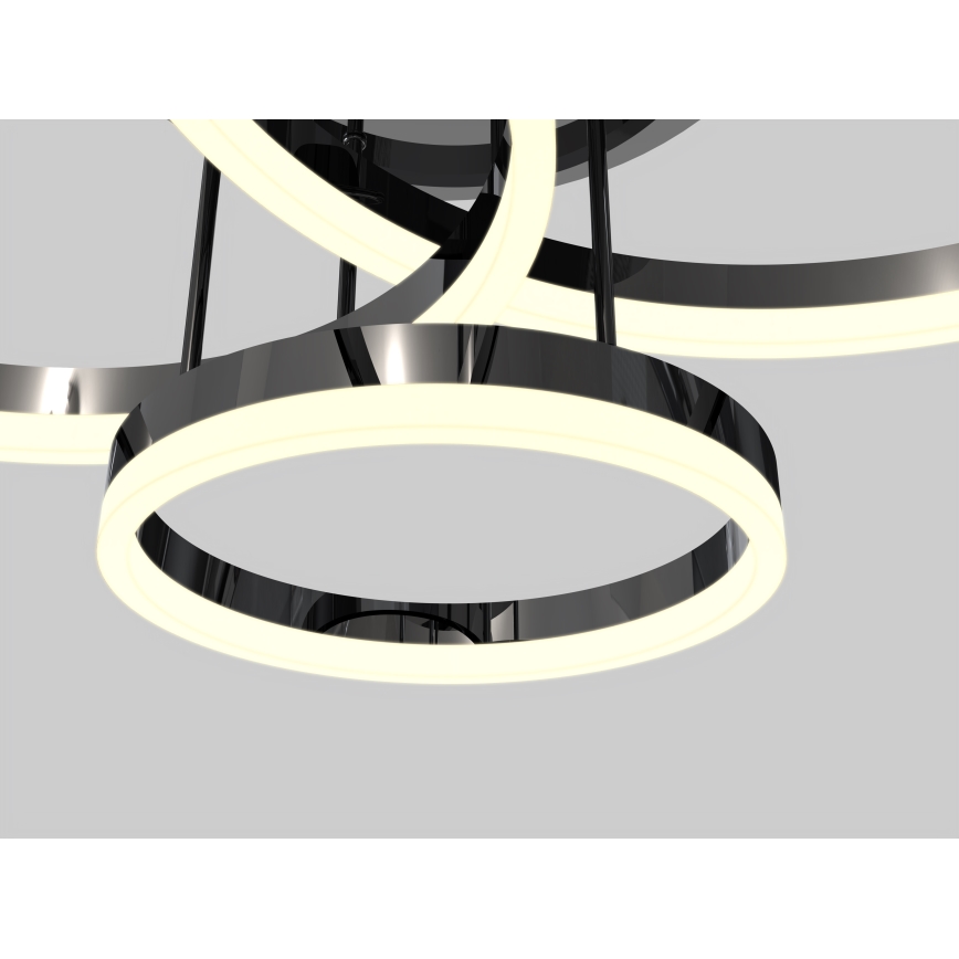 Wofi 9049-405 - LED-himmennyskattokruunu PERPIGNAN LED/51W/230V musta/kiiltävä kromi