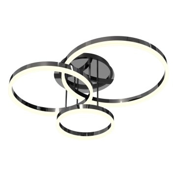 Wofi 9049-405 - LED-himmennyskattokruunu PERPIGNAN LED/51W/230V musta/kiiltävä kromi