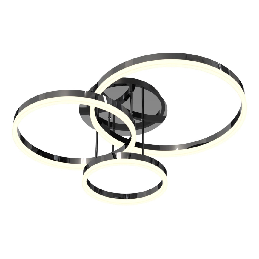Wofi 9049-405 - LED-himmennyskattokruunu PERPIGNAN LED/51W/230V musta/kiiltävä kromi