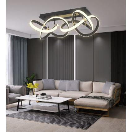Wofi 9134-204 - LED-himmennyskattokruunu INDIGO LED/64W/230V musta/kulta