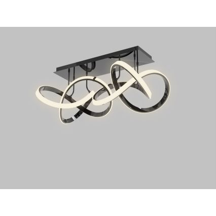 Wofi 9134-205 - LED himmennettävä kattovalaisin INDIGO LED/64W/230V musta/kiiltävä kromi