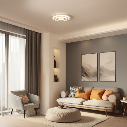 Wofi 9464.01.06.9000 - LED-kattovalaisin FLYNN, 25 W / 230 V, halkaisija 60 cm, valkoinen