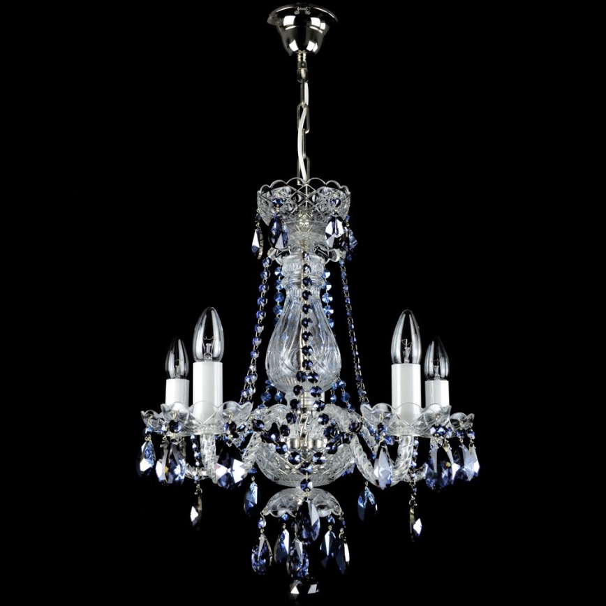 Wranovsky JWZ102052101 - Kristalli-ketjukattokruunu DE LUXE 5xE14/40W/230V