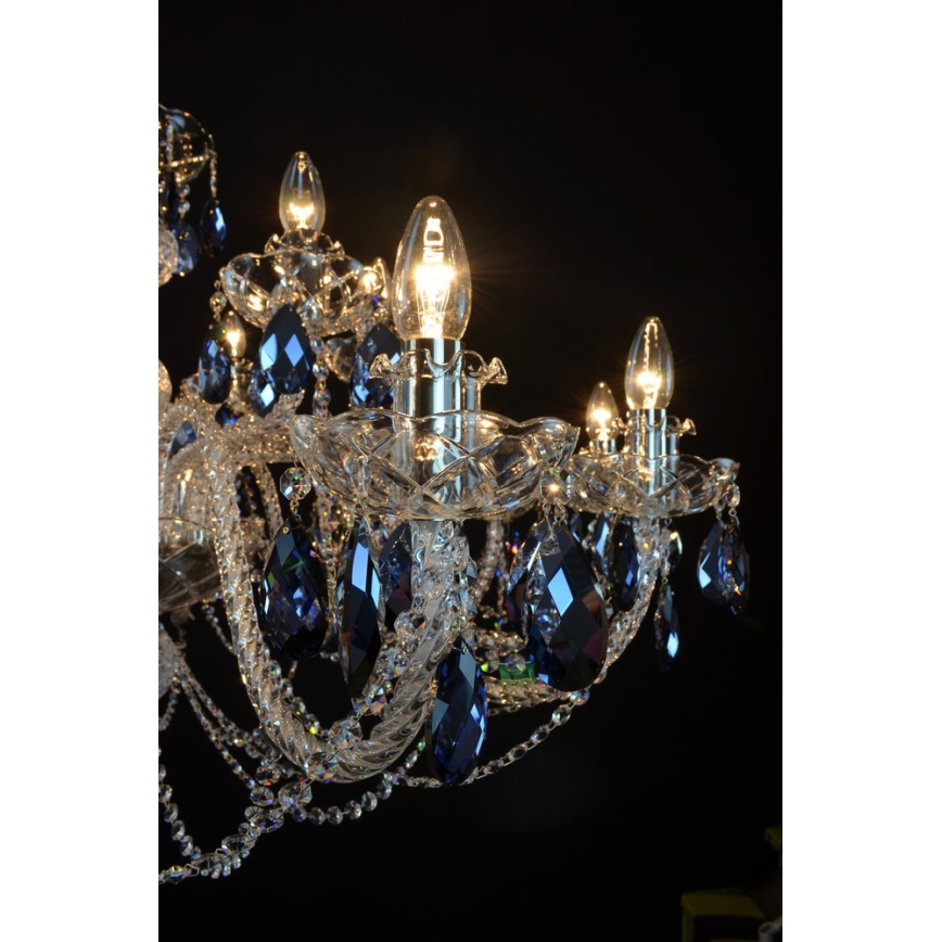Wranovsky JWZ166182231 - Kristalli-ketjukattokruunu OCEAN 18xE14/40W/230V