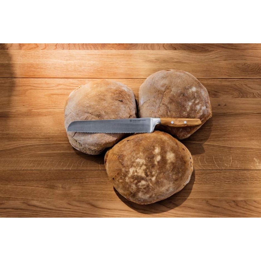 Wüsthof - Keittiön leipäveitsi AMICI 23 cm oliivipuu