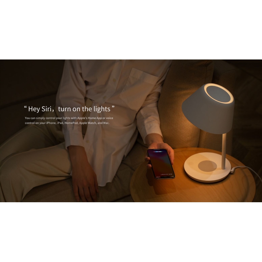 Yeelight - Himmennettävä LED-pöytävalaisin langattomalla latauksella Staria Bedside Lamp Pro LED/20W/230V Wi-Fi