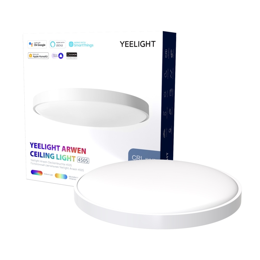 Yeelight -Himmennettävä LED-RGB-kattovalaisin ARWEN 450S LED/50W/230V CRI 90 + kaukosäädin Wi-Fi/BT