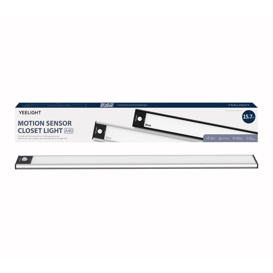 Yeelight - LED himmennettävä ladattava kalustevalaisin sensorilla LED/2,3W/1500 mAh 4000K 40 cm hopea