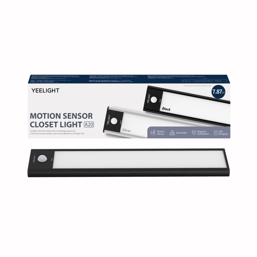 Yeelight - LED Himmennettävä ladattava huonekaluvalaistus anturilla LED/1,8W/1100 mAh 4000K 20 cm musta
