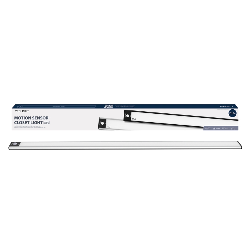 Yeelight - LED Himmennettävä ladattava huonekaluvalaistus anturilla LED/2,4W/2200 mAh 4000K 60 cm hopea