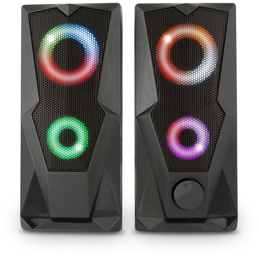 Yenkee - USB-kaiuttimet RGB-taustavalolla 6W/5V musta