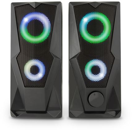 Yenkee - USB-kaiuttimet RGB-taustavalolla 6W/5V musta