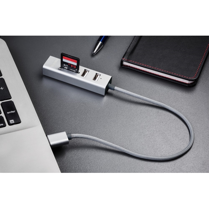 Yenkee - USB Splitter 2.0 ja kortinlukija