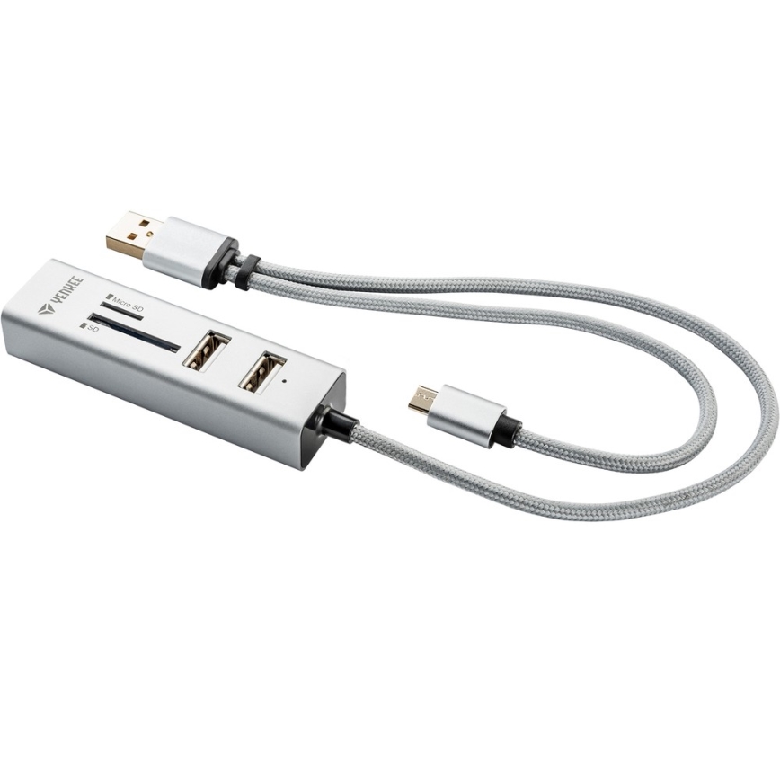 Yenkee - USB Splitter 2.0 ja OTG ja kortinlukija