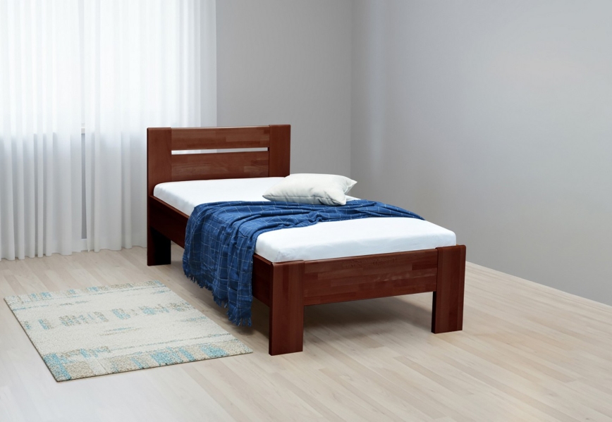 Yhden hengen sänky AMBER 90x200 cm, tumma pähkinä