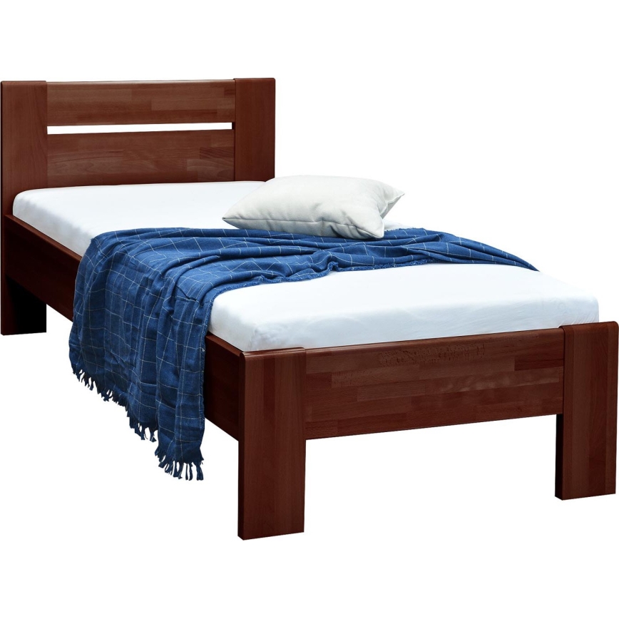 Yhden hengen sänky AMBER 90x200 cm, tumma pähkinä