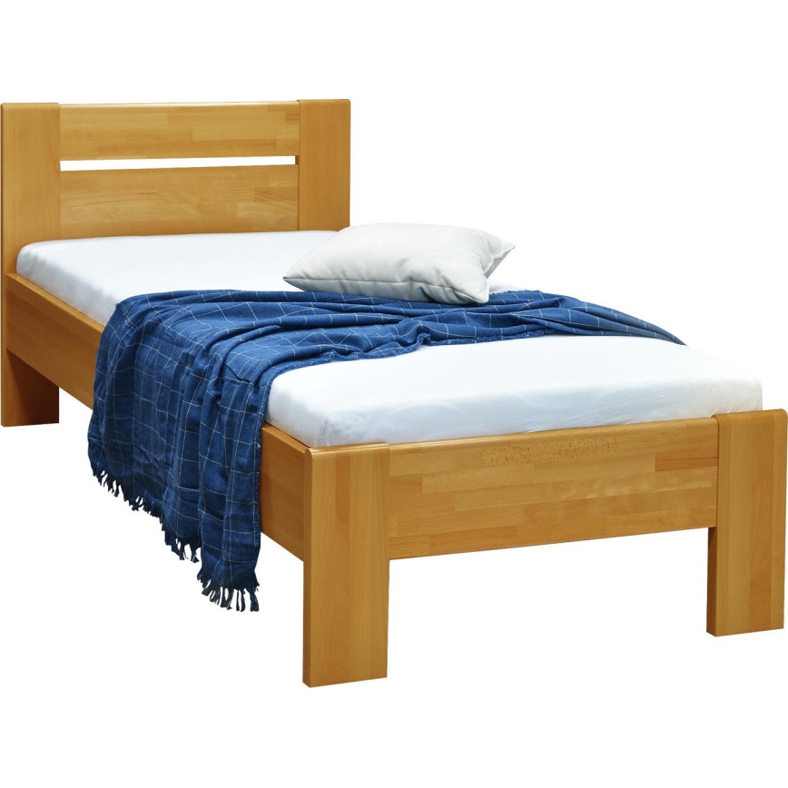 Yhden hengen sänky AMBER 90x200 cm, vaalea pähkinä