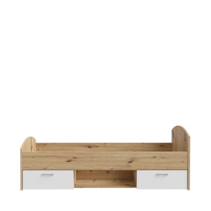 Yhden hengen sänky säilytystilalla URO 90x200 cm artisan-tammi/valkoinen