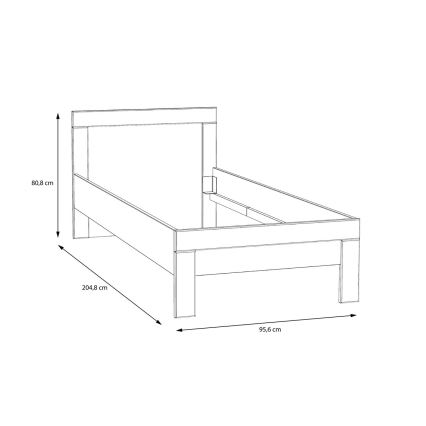 Yhden hengen sänky SNOWIE 90x200 cm valkoinen