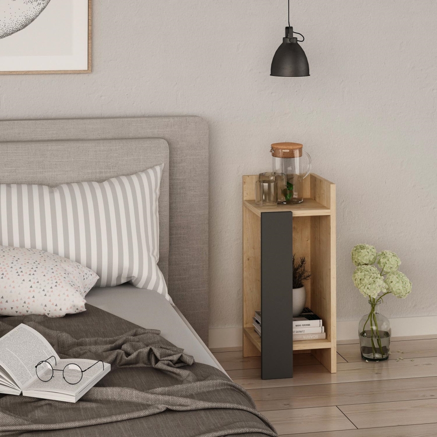 Yöpöytä ELOS 60x25 cm ruskea/antrasiitti