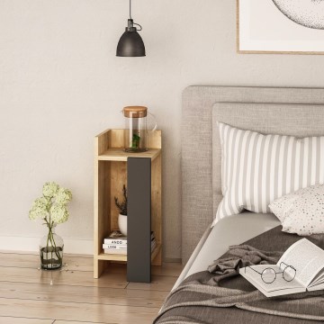 Yöpöytä ELOS 60x25 cm ruskea/antrasiitti