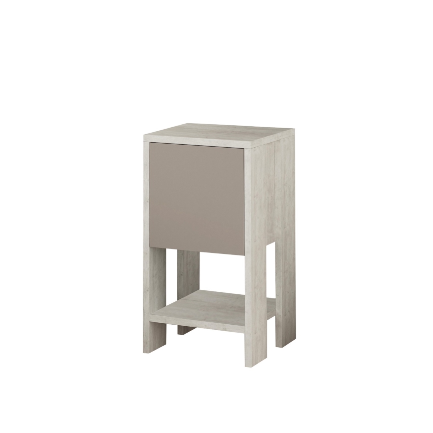 Yöpöytä EMA 55x30 cm valkoinen/beige
