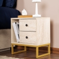 Yöpöytä GLIMMER 50x45,2 cm beige/kulta