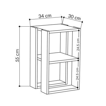 Yöpöytä LONIE 55x30 valkoinen