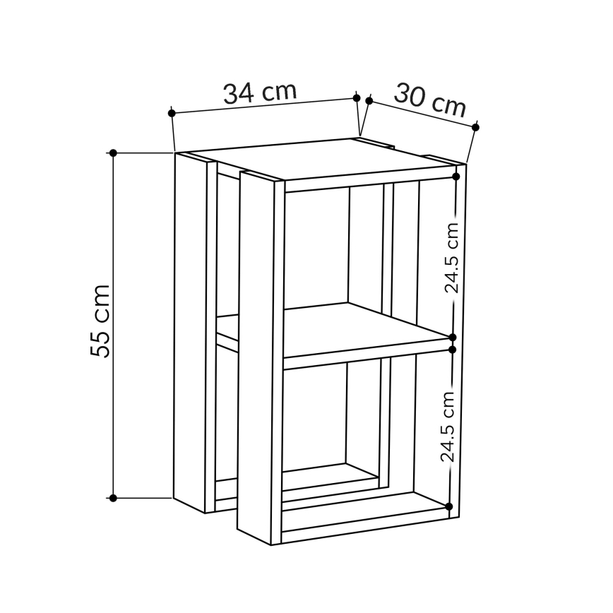 Yöpöytä LONIE 55x30 valkoinen