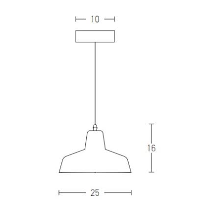 Zambelis 1655 - Kattokruunu johdossa 1xE27/40W/230V betoni