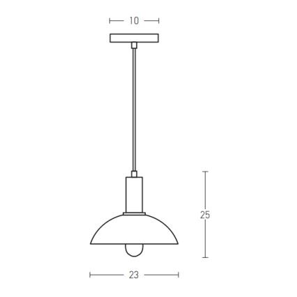Zambelis 180052 - Kattokruunu johdossa 1xE27/40W/230V musta