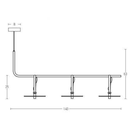 Zambelis 18138-B - LED-kattokruunu johdossa 3xLED/5W/230V