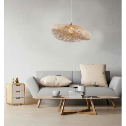 Zambelis 19103 - Kattokruunu johdossa 1xE27/40W/230V bambu/beige