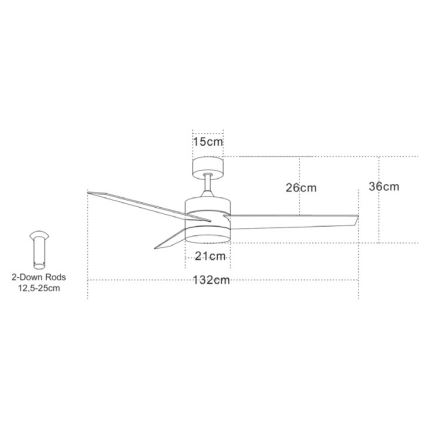 Zambelis 19134 - LED Kattotuuletin LED/15W/230V 3000/4000/6000K mattakromi + kauko-ohjaus